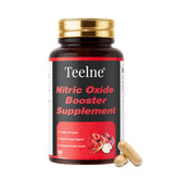 Teelne Nitric Oxide Booster, bouteille montrant le dosage et l’énergie potentielle pour l’entraînement