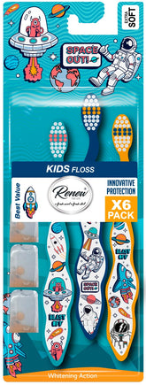 Brosse Tender Me pour enfants avec design Space Out, nettoyage doux et précis.