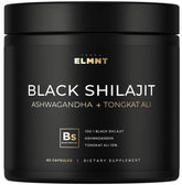Terra Elmnt Shilajit noir en capsules, énergie durable et concentration.