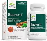 Terry Naturally Bacteril, bouteille visible, soutien digestif potentiel et équilibre intestinal.
