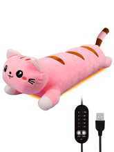 TEYOUAI chat chauffant rose en peluche pour soulager les tensions et apporter du réconfort.