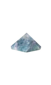 The Chrysalis Stone fluorite pyramide mini sur base, énergie équilibrante potentielle pour la concentration.