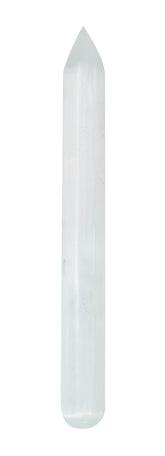 The Chrysalis Stone baguette sélénite, outil de massage apaisant pour méditation et énergie.