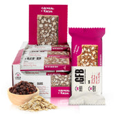 The GFB barres protéinées avoine raisin — emballage prêt à emporter, pratique pour le sac.