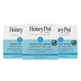 Lingettes sensibles The Honey Pot en emballage individuel pour transport facile.