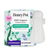 The Honey Pot Compagnie - serviette nocturne infusée aux herbes avec ailes pour la nuit, fraîcheur durable