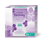 Theraworx Harmony lingettes quotidiennes sans parfum, emballage pratique pour l'hygiène quotidienne.