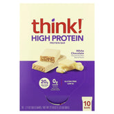 Think Thin barre protéinée chocolat blanc emballage – collation pratique et protéinée
