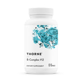 THORNE B-Complex 12: bouteille et etiquette, informations claires et fiables.