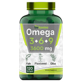 tnvitamins Triple Oméga 3-6-9 - bouteille présentant une formule riche en acides gras essentiels.