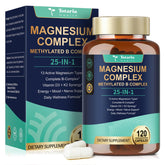 Totaria Magnesium 25-en-1: capsules vegan près de la bouteille, pour la détente.