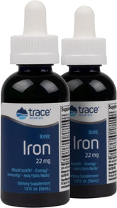 Trace Minerals Ionic Iron – bouteille et verre, énergie quotidienne et vitalité.