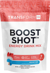 TransformHQ Boost Shot - boîte apparente, énergie rapide prête à consommer.