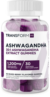 TransformHQ Ashwagandha Gommes – bouteille, soutien potentiel pour un quotidien plus calme