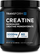 TransformHQ Creatine Monohydrate, pot de 60 portions prêt à l'emploi.