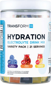 TransformHQ sachet électrolyte bleu-framboise: hydratation rapide pour l effort physique