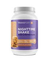 TransformHQ Shake Nocturne: bouteille et étiquette, saveur pépites de chocolat, riche en protéines