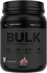 Pot Bulk Black de Transparent Labs prêt pour le pré-entraînement et l’énergie potentielle.