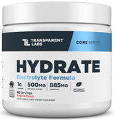 Transparent Labs Hydrate, poudre électrolytes saveur tropicale, pour une hydratation soutenue pendant l'effort.