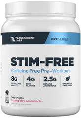 Transparent Labs StimFree Pré-Entraînement, bouteille-dose sans stimulant, boost potentiel de concentration.