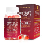 Trawecual riz rouge 1800mg CoQ10 bouteille, formulation concentrée pour soutenir le bien-être quotidien.