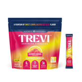 TREVI électrolytes sans sucre – poudre framboise-citron, hydratation pratique et savoureuse.