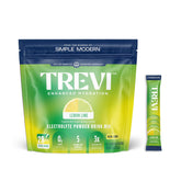 TREVI électrolytes sans sucre, dosette citron-lime, hydratation rapide en journée chargée.