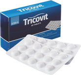 Tricovit, bouteille de gélules pour cheveux et ongles, soutien potentiel.
