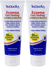 TriDerma Crème Eczéma bouteille-pack de deux, hydratation apaisante pour peau sensible.