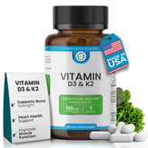 TRUEMED Bouteille D3 K2 5000UI pour soutien des os.