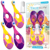 Brosse bébé Trueocity poils doux tête petite, brossage en douceur des premières dents.