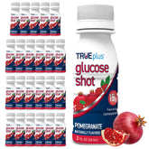 TRUEplus Glucose Shots - bouteille grenade ouverte, accès rapide à l'énergie.