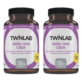 Twinlab Daily One Caps Sans Fer – bouteille ouverte et apport nutritionnel quotidien.