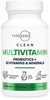 Type Zero – multivitamines en capsules, flacon prêt pour la routine quotidienne.