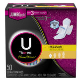 U by Kotex CleanWear protections ultra-fines avec ailes, stabilité lors de vos activités quotidiennes.
