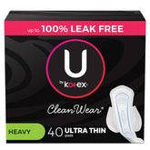 U by Kotex serviettes hygiéniques ultra-fines avec ailes pour un ajustement confortable et fiable.