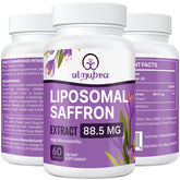 Ulmubra Safran liposomales, bouteille de capsules prête pour routine quotidienne.