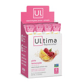 Ultima Replenisher boite 20 pochettes, limonade rose; hydratation pratique sans sucre.