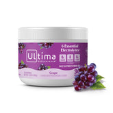 Ultima Replenisher dans le contenant: poudre d'électrolytes raisin pour hydratation pratique.