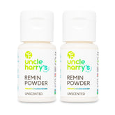 Emballage Uncle Harry's Poudre reminéralisante sans parfum prêt pour utilisation quotidienne.