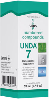 UNDA 7 Composés Numérotés – bouteille en verre prête pour votre routine bien-être.
