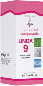 UNDA 9 Composés Numérotés, bouteille, soutient potentiellement le drainage et l'équilibre des énergies.