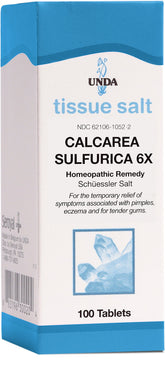 UNDA Calcarea Sulfurica 6X, bouteille prête à l’emploi pour irritations cutanées.