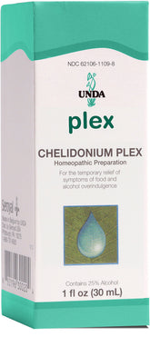 UNDA Chelidonium Plex – bouteille prête pour le soutien digestif après repas.