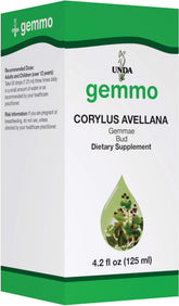 Bouteille UNDA Gemmo Therapy Corylus Avellana pour drainage biothérapeutique potentiel.