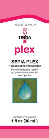 UNDA Sepia Plex flacon, soutien potentiel des symptômes de ménopause