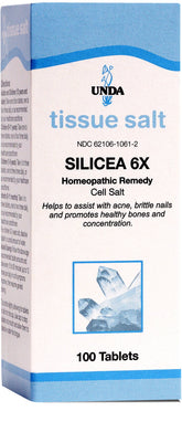 UNDA Silicea 6X: boîte de tablettes, soutien potentiel peau et ongles dans le quotidien.