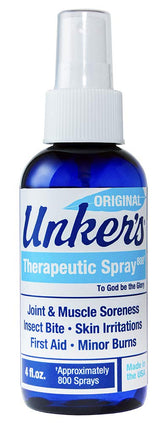 Baume thérapeutique Unker's en vaporisateur 4 oz, prêt à l'emploi.