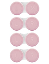 Vastsoon 4 pack, boîtes lentilles rose compactes, pratique en voyage.