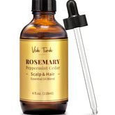 Bouteille VEDA TINDA SCENT huile romarin pour cheveux et cuir chevelu.